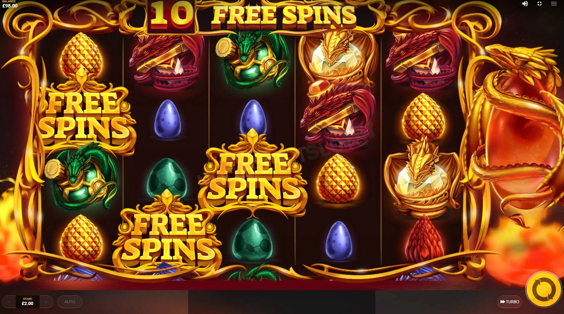 Dragons Fire Free Spins Hit