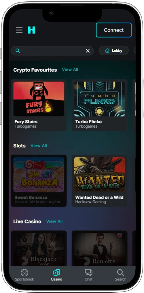 Lunabets.io Casino Mobile App