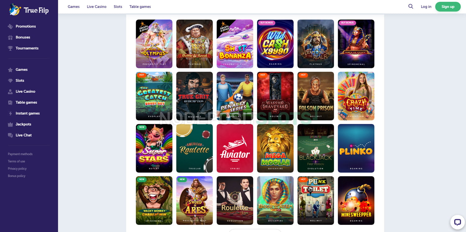 True Flip Casino Games